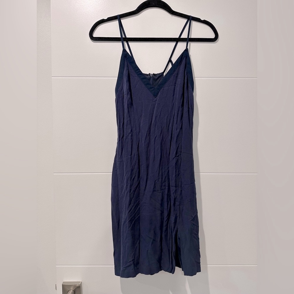 ASTR Lowcut Slip Mini Dress with Slit, Zip, Strappy Back - from Bloomingdale’s
